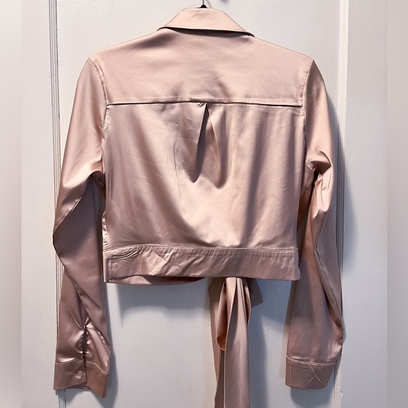 M Boutique Satin Wrap Blouse - Picture 2 of 4